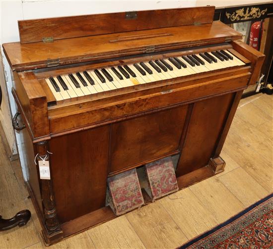 A Victorian walnut harmonium W.103cm